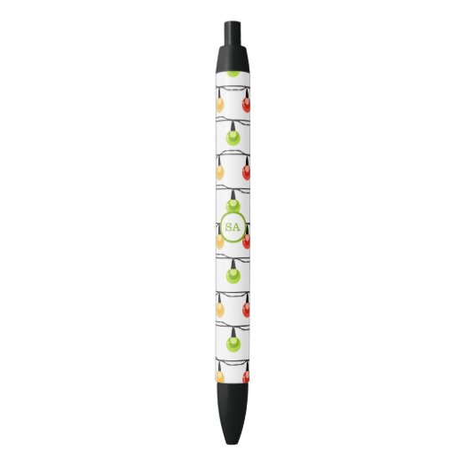 Monogram Merry Christmas Lights Red Green White