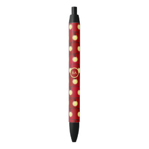 Monogram Merry Christmas Lights Red Pen
