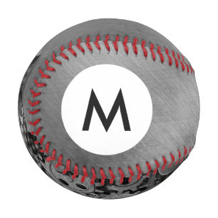 Monogram Metal background with mechanical damage Baseball