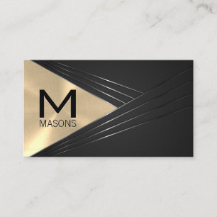 Monogram   Metallic Gold Abstract Background Business Card