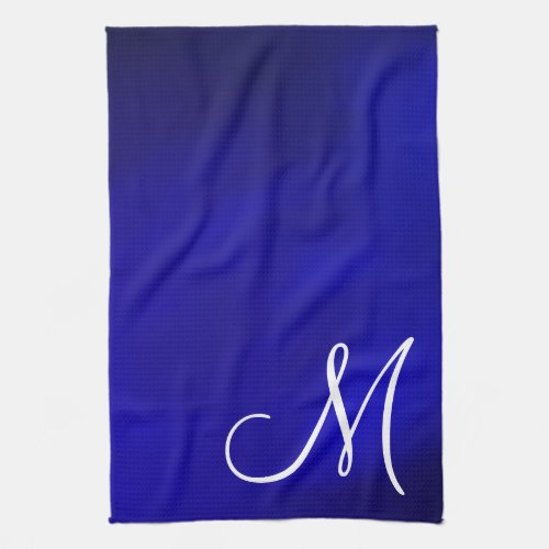 Monogram Metallic Royal Blue Kitchen Towell Kitchen Towel