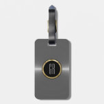 Monogram Metallic Silver Stainless Steel Look Luggage Tag at Zazzle