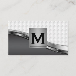 Monogram Metallic Weave Pattern Business Card