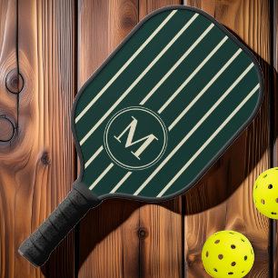 Monogram Mid-Century Striping Sage Green Color Pickleball Paddle