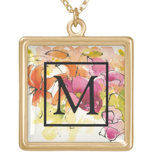 Monogram | Mid July Gold Plated Necklace (Front)