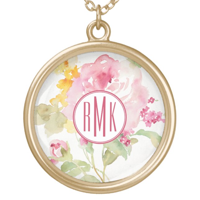 Monogram | Mid July Gold Plated Necklace (Front)