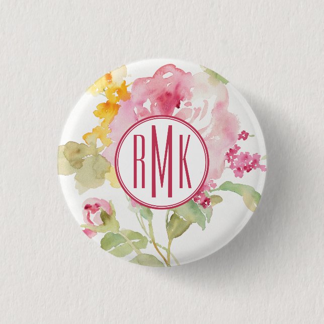 Monogram | Mid July Pinback Button (Front)