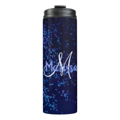 Monogram Midnite Blue Confetti    Thermal Tumbler