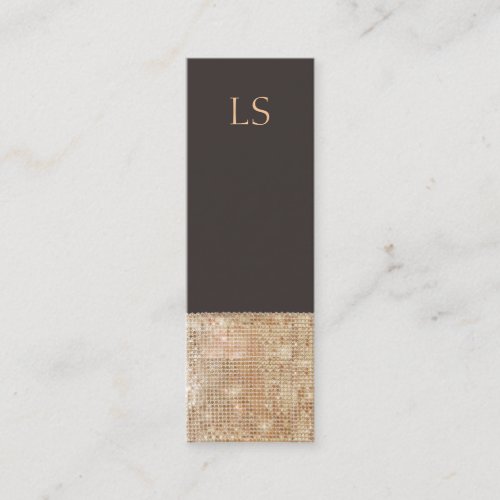 Monogram Mini Gold Sequin Business Card