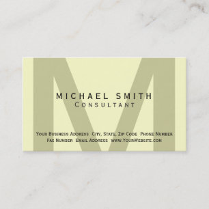 Monogram Minimal Consultant Business Card