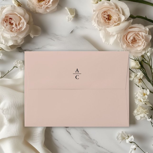 Monogram Minimal Elegant Brown Envelope (Monogram Minimal Elegant Brown Envelope-Mocha Mousse)