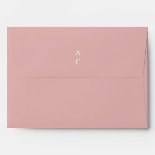 Monogram Minimal Elegant Dusty Pink Envelope