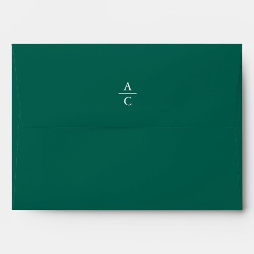 Monogram Minimal Elegant Forest_Green  Envelope