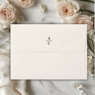 Monogram Minimal Elegant Ivory Envelope