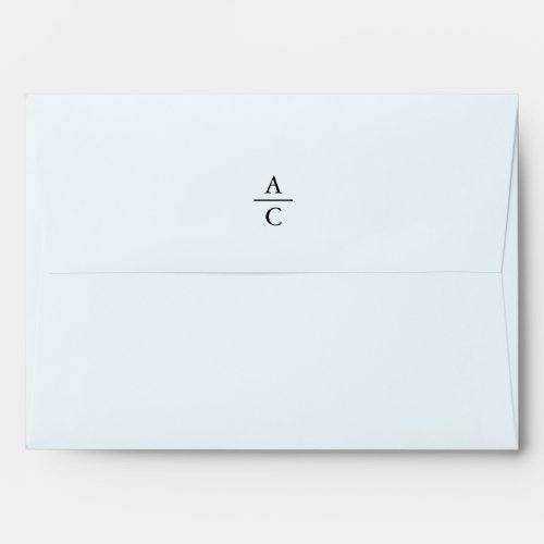 Monogram Minimal Elegant Lightblue Envelope