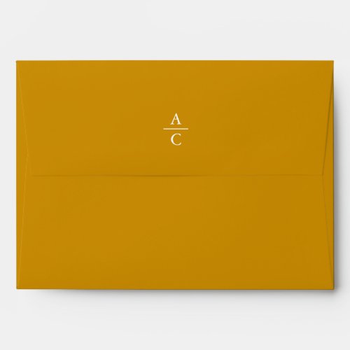 Monogram Minimal Elegant Mustard Yellow Envelope