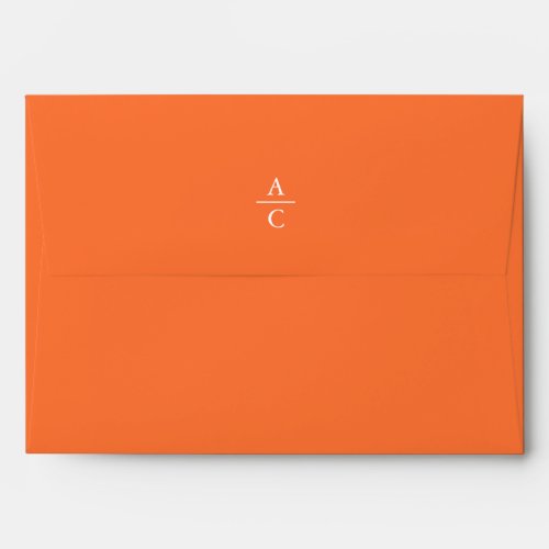 Monogram Minimal Elegant Orange Envelope
