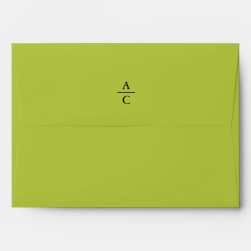 Monogram Minimal Elegant  Pistachio_Green Envelope