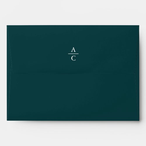 Monogram Minimal Elegant Teal Envelope
