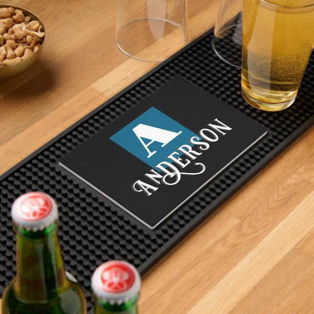 Monogram Minimal Family Name Bar Mat (Insitu (Bar 2))