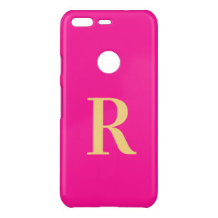 Monogram Minimal Modern Hot Pink Uncommon Google Pixel Case