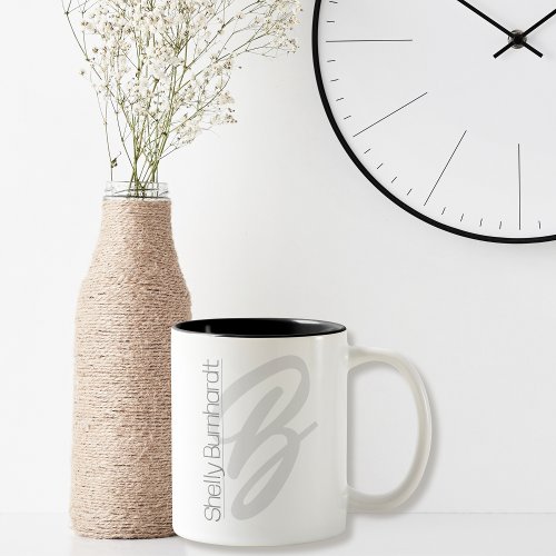  Monogram Minimal Modern Script Business Bold  Two_Tone Coffee Mug
