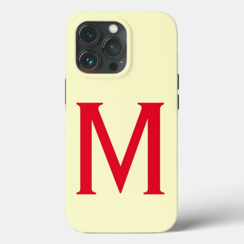 Monogram Minimalist Add Your Name Initial Modern iPhone 13 Pro Case