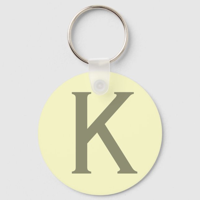 Monogram Minimalist Add Your Name Initial Modern Keychain (Front)