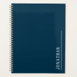 Monogram minimalist blue  planner<br><div class="desc">Simple typography and navy blue background give this design an elegant ease. Makes a great gift for a range of occassions including birthdays,  Christmas and graduations. Stylish and personal,  it's a gift they will adore.</div>