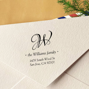 Monogram & Minimalist Calligraphy Return Address Self-inking Stamp