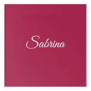 Monogram minimalist cherry rose pink acrylic print