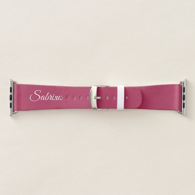 Monogram minimalist cherry rose pink apple watch band (Band)
