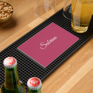 Monogram minimalist cherry rose pink bar mat