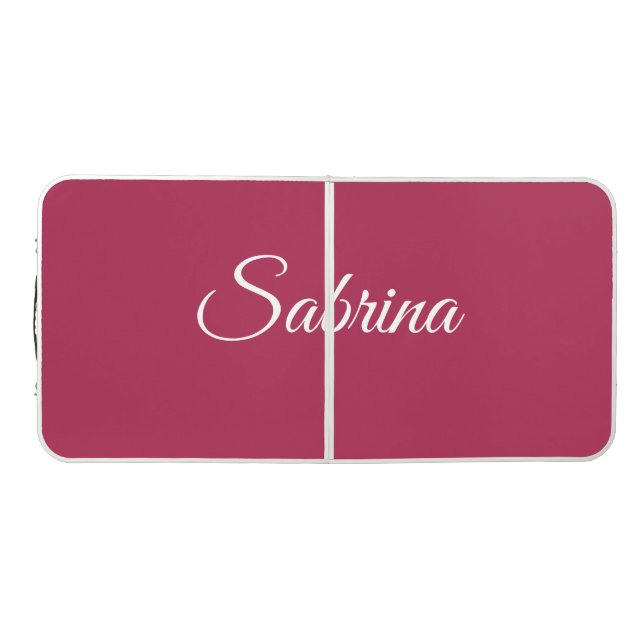 Monogram minimalist cherry rose pink beer pong table (Top)