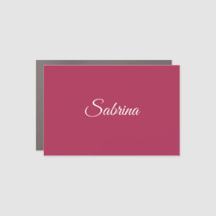 Monogram minimalist cherry rose pink car magnet