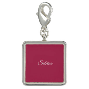 Monogram minimalist cherry rose pink charm