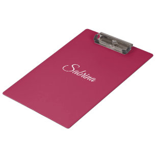 Monogram minimalist cherry rose pink clipboard