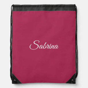 Monogram minimalist cherry rose pink drawstring bag