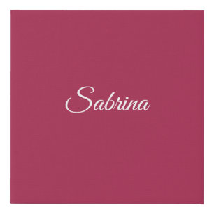 Monogram minimalist cherry rose pink faux canvas print