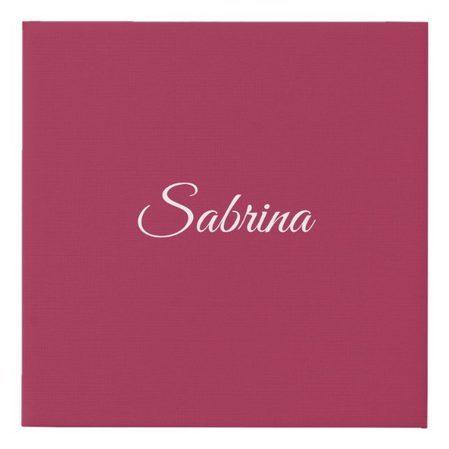 Monogram minimalist cherry rose pink faux canvas print (Front)