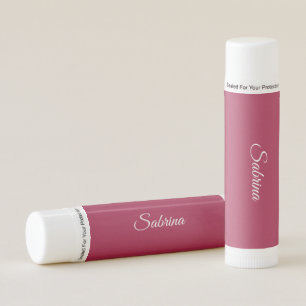 Monogram minimalist cherry rose pink lip balm