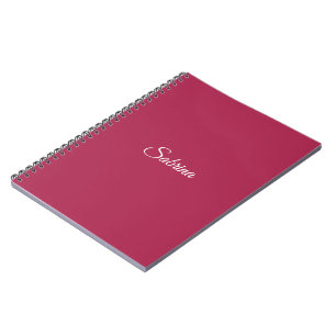 Monogram minimalist cherry rose pink notebook