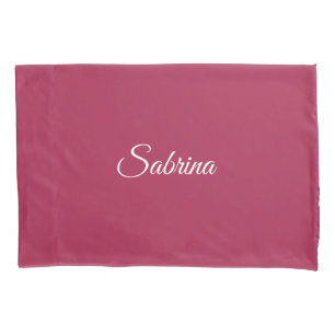 Monogram minimalist cherry rose pink pillow case