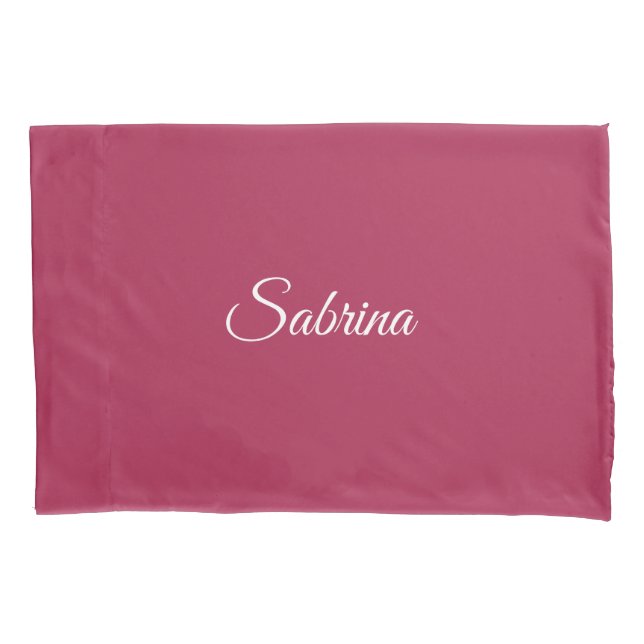 Monogram minimalist cherry rose pink pillow case (Front)