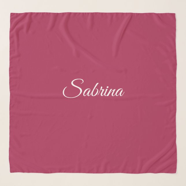 Monogram minimalist cherry rose pink scarf (Front)