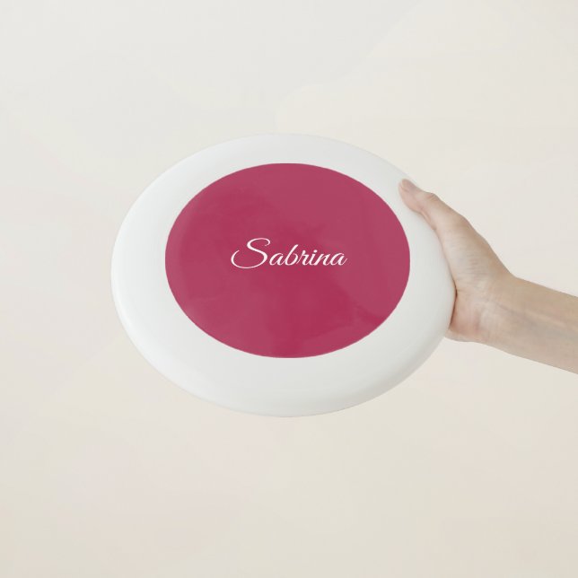 Monogram minimalist cherry rose pink Wham-O frisbee (In Hand)
