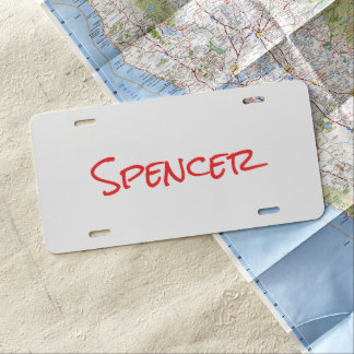 Monogram minimalist custom name license plate