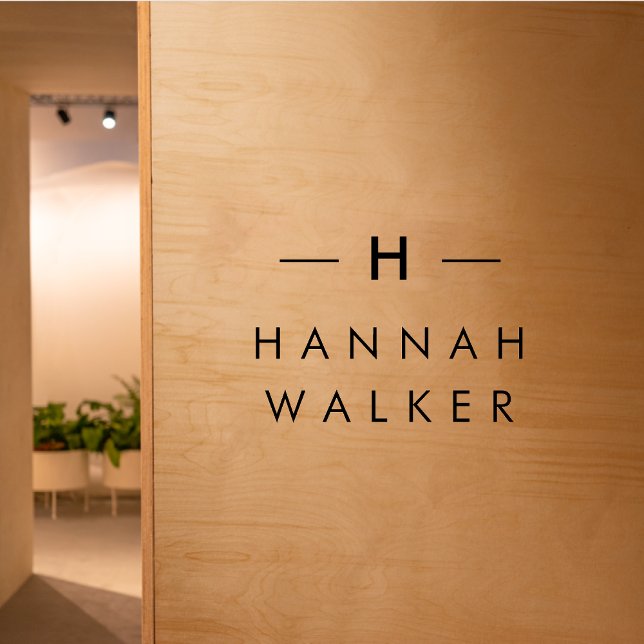 Monogram | Minimalist Elegant Modern Nameplate Wall Decal (Creator Uploaded)