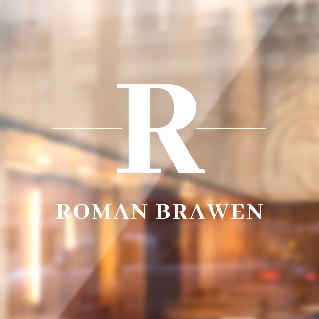 Monogram | Minimalist Elegant Modern Nameplate Win Window Cling (Sheet 2)