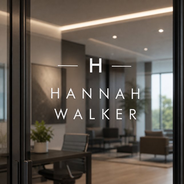 Monogram | Minimalist Elegant Modern Nameplate Window Cling (Creator Uploaded)